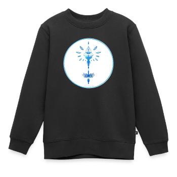 Mystique Collection ~ hellblau ~ n°7 - Kinder Premium Organic Sweatshirt - Schwarz - Vorne - AI Model Kid Female (0cm)