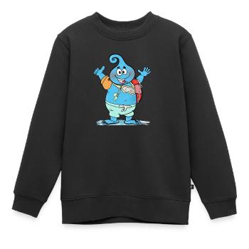 Dieser sehr große freundliche Wassertropfen - Kinder Premium Organic Sweatshirt - Schwarz - Vorne - AI Model Kid Female (0cm)