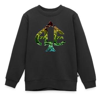 Ace of Spades Casino Poker Kartenspiele Geld Glück - Kinder Premium Organic Sweatshirt - Schwarz - Vorne - AI Model Kid Female (0cm)