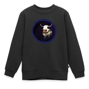 Kuh im Weltall - Kinder Premium Organic Sweatshirt - Schwarz - Vorne - AI Model Kid Female (0cm)
