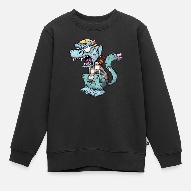 Zombie Pirate Monkey - Kids Premium Organic Sweatshirt - black