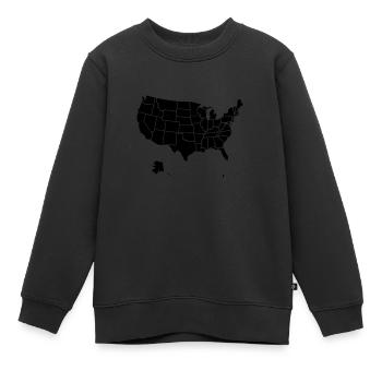 Frontières des États-Unis d’Amérique - Sweat Premium enfant bio - noir - Devant - AI Model Kid Female (0cm)