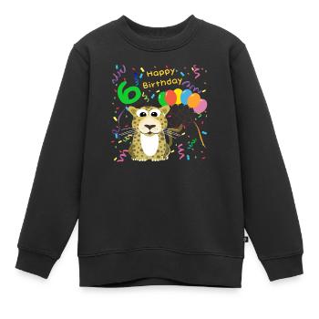 Happy Birthday Ich bin schon 6, Geburtstagsshirt - Kinder Premium Organic Sweatshirt - Schwarz - Vorne - AI Model Kid Female (0cm)