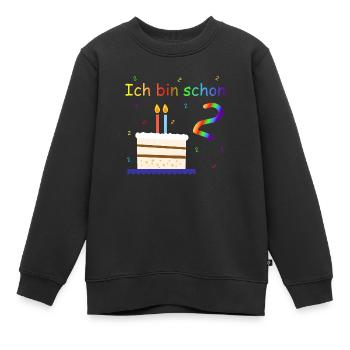 Ich bin 2 Jahre Geburtstag Torte Design Kinder - Kinder Premium Organic Sweatshirt - Schwarz - Vorne - AI Model Kid Female (0cm)