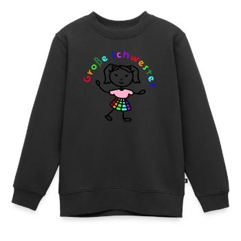 Ich bin eine große Schwester. - Kinder Premium Organic Sweatshirt - Schwarz - Vorne - AI Model Kid Female (0cm)