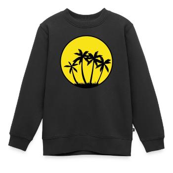 Palmiers - Sweat Premium enfant bio - noir - Devant - AI Model Kid Female (0cm)