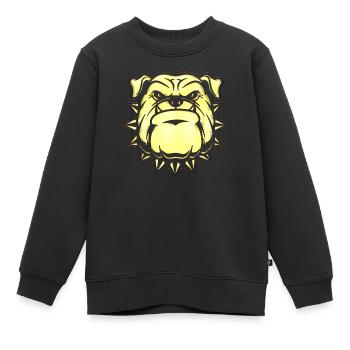 Visage en colère visage en colère chien suédois suédois en colère - Sweat Premium enfant bio - noir - Devant - AI Model Kid Female (0cm)