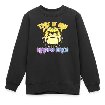 Visage en colère visage en colère chien suédois suédois en colère - Sweat Premium enfant bio - noir - Devant - AI Model Kid Female (0cm)