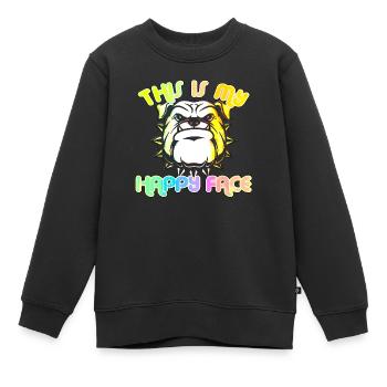 Visage en colère visage en colère chien suédois suédois en colère - Sweat Premium enfant bio - noir - Devant - AI Model Kid Female (0cm)