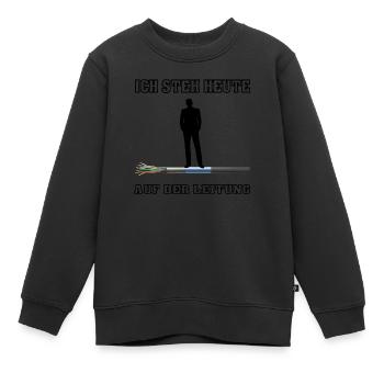 ich steh 1 - Kinder Premium Organic Sweatshirt - Schwarz - Vorne - AI Model Kid Female (0cm)