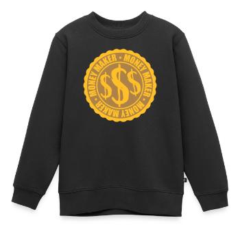 Geld Stempel Money Maker - Kinder Premium Organic Sweatshirt - Schwarz - Vorne - AI Model Kid Female (0cm)