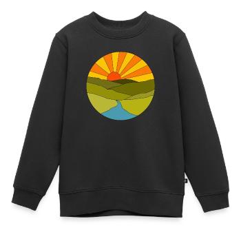 Lever du soleil - Sweat Premium enfant bio - noir - Devant - AI Model Kid Female (0cm)