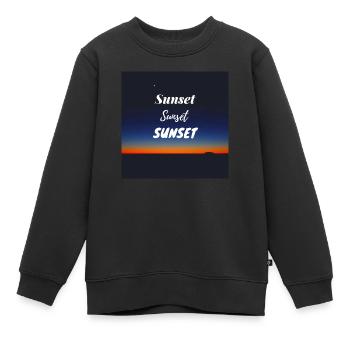 Sunset - Sonnenuntergang - Kinder Premium Organic Sweatshirt - Schwarz - Vorne - AI Model Kid Female (0cm)