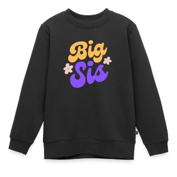 BIG SIS - Große Schwester | Geschwister | Sister - Kinder Premium Organic Sweatshirt - Schwarz - Vorne - AI Model Kid Female (0cm)