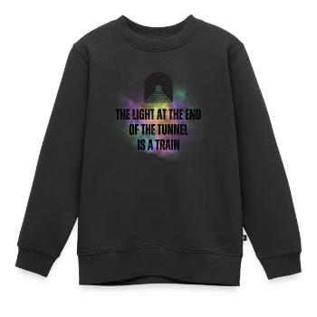 Das Licht am Ende des Tunnels ist ein Zug - Kinder Premium Organic Sweatshirt - Schwarz - Vorne - AI Model Kid Female (0cm)