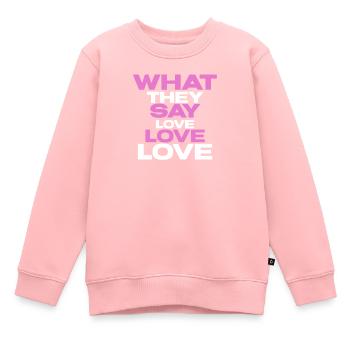 Liebe - Kinder Premium Organic Sweatshirt - Rosa - Vorne - AI Model Kid Female (0cm)