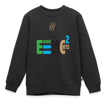 E = MC² Café au lait énergétique - Sweat Premium enfant bio - noir - Devant - AI Model Kid Female (0cm)