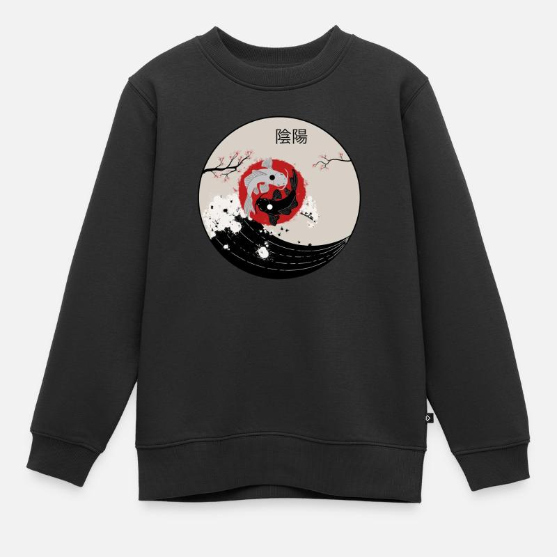 Yin et Yang - Sweat Premium enfant bio - noir