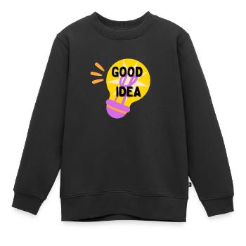 Bonne idée - Sweat Premium enfant bio - noir - Devant - AI Model Kid Female (0cm)