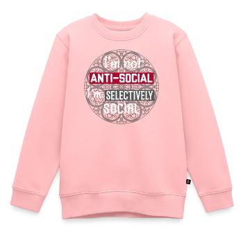 Je ne suis pas antisocial, je suis sélectivement social. Drôle - Sweat Premium enfant bio - rose - Devant - AI Model Kid Female (0cm)
