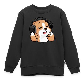 Der singende Beagle - Kinder Premium Organic Sweatshirt - Schwarz - Vorne - AI Model Kid Female (0cm)
