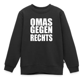Omas gegen Rechts! - Kinder Premium Organic Sweatshirt - Schwarz - Vorne - AI Model Kid Female (0cm)