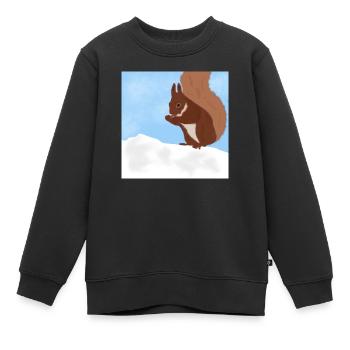 Eichhörnchen - Kinder Premium Organic Sweatshirt - Schwarz - Vorne - AI Model Kid Female (0cm)