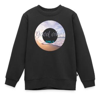 I love clothes / Good vibes only - Kinder Premium Organic Sweatshirt - Schwarz - Vorne - AI Model Kid Female (0cm)