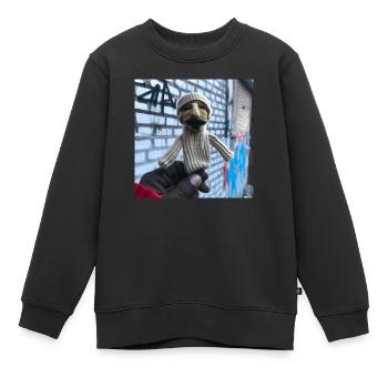 puppet knitted out of wool - Kinder Premium Organic Sweatshirt - Schwarz - Vorne - AI Model Kid Female (0cm)