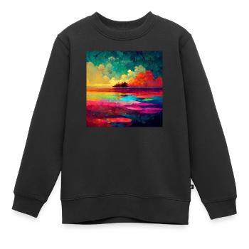 colorful paradise - Kinder Premium Organic Sweatshirt - Schwarz - Vorne - AI Model Kid Female (0cm)