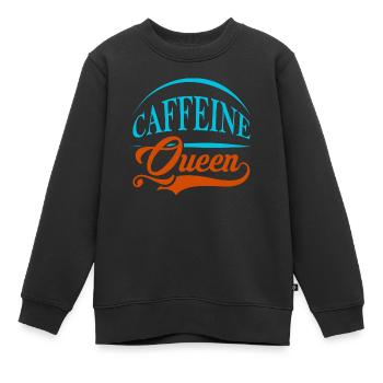 Reine de la caféine - Sweat Premium enfant bio - noir - Devant - AI Model Kid Female (0cm)