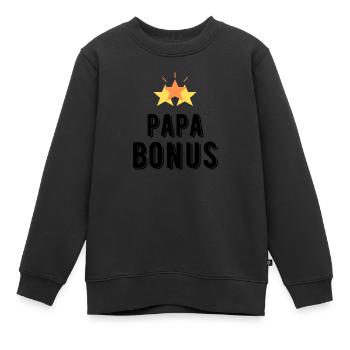 papa bonus - Sweat Premium enfant bio - noir - Devant - AI Model Kid Female (0cm)