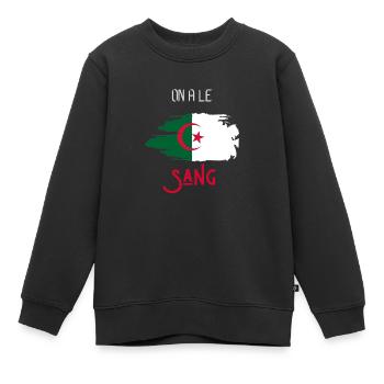 wir haben Blut Algerien - Kinder Premium Organic Sweatshirt - Schwarz - Vorne - AI Model Kid Female (0cm)