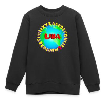 ABC LINA - Kinder Premium Organic Sweatshirt - Schwarz - Vorne - AI Model Kid Female (0cm)