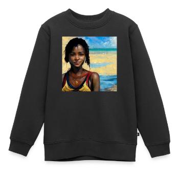 Belles femmes haïtiennes en bikini peinture - Sweat Premium enfant bio - noir - Devant - AI Model Kid Female (0cm)