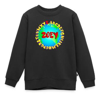 ABC ZOEY - Kinder Premium Organic Sweatshirt - Schwarz - Vorne - AI Model Kid Female (0cm)