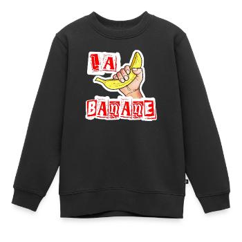 La banane - Sweat Premium enfant bio - noir - Devant - AI Model Kid Female (0cm)