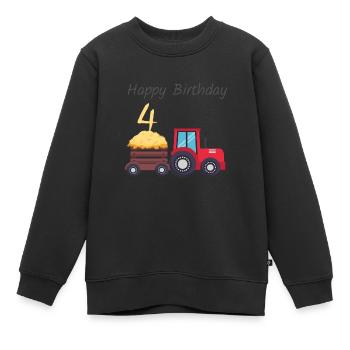 Happy Birthday - Kids Premium Organic Sweatshirt - black - Front - AI Model Kid Female (0cm)