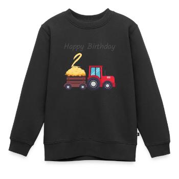 Happy Birthday - Kids Premium Organic Sweatshirt - black - Front - AI Model Kid Female (0cm)