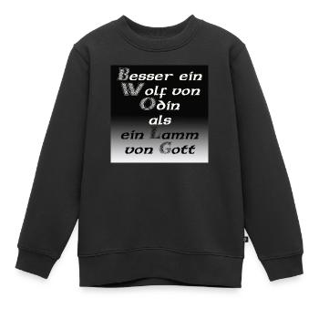 Odin - Kinder Premium Organic Sweatshirt - Schwarz - Vorne - AI Model Kid Female (0cm)