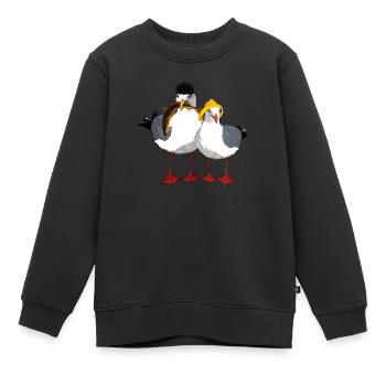 Seagull Jonathan and his Emma - Kids Premium Organic Sweatshirt - black - Front - AI Model Kid Female (0cm)