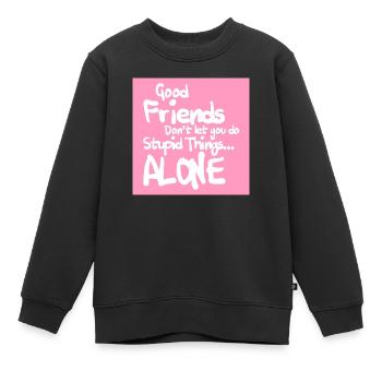 Amitié - Sweat Premium enfant bio - noir - Devant - AI Model Kid Female (0cm)