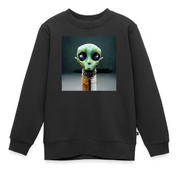 Abstrakter Ausländer Auf Einem Stock - Kinder Premium Organic Sweatshirt - Schwarz - Vorne - AI Model Kid Female (0cm)