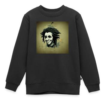 Peinture à croquis rastafari - Sweat Premium enfant bio - noir - Devant - AI Model Kid Female (0cm)
