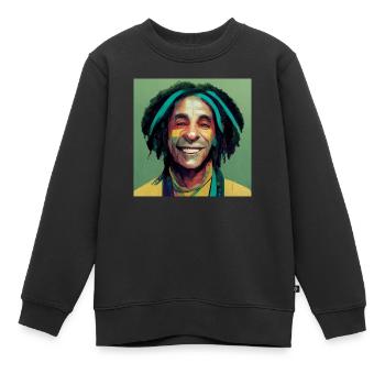 Rastafari-ölgemälde - Kinder Premium Organic Sweatshirt - Schwarz - Vorne - AI Model Kid Female (0cm)