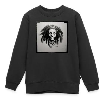 Peinture à croquis rastafari - Sweat Premium enfant bio - noir - Devant - AI Model Kid Female (0cm)