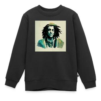 Peinture à croquis rastafari - Sweat Premium enfant bio - noir - Devant - AI Model Kid Female (0cm)