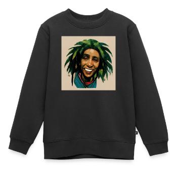 Peinture à croquis rastafari - Sweat Premium enfant bio - noir - Devant - AI Model Kid Female (0cm)