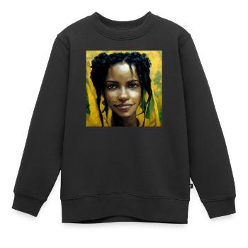 Rasta Astronaut - Kinder Premium Organic Sweatshirt - Schwarz - Vorne - AI Model Kid Female (0cm)