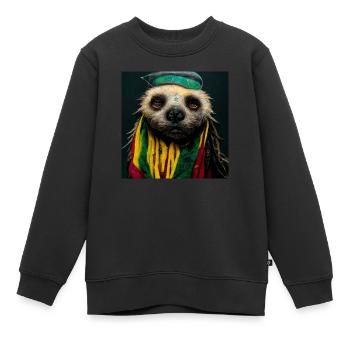 Rasta Faultier - Kinder Premium Organic Sweatshirt - Schwarz - Vorne - AI Model Kid Female (0cm)